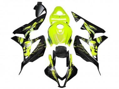 Affordable 2007-2008 Honda CBR600RR Motorcycle Fairings - Yellow Glossy Black