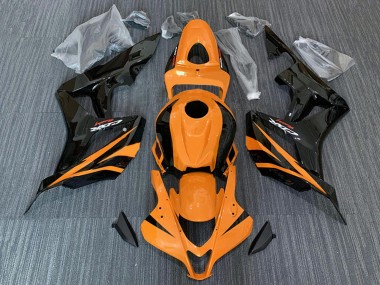 Affordable 2007-2008 Honda CBR600RR Motorcycle Fairings - Orange Glossy Black Racing