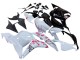 2009-2012 Honda CBR600RR Motorcycle Fairings - White Cherry Blossom Glossy Black