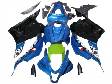 Affordable 2009-2012 Honda CBR600RR Motorcycle Fairings - Blue Green Glossy Black Shark