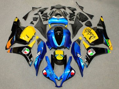 Affordable 2009-2012 Honda CBR600RR Motorcycle Fairings - Blue Yellow Glossy Black Shark 46