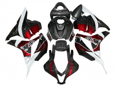 Affordable 2009-2012 Honda CBR600RR Motorcycle Fairings - White Red Black Carbon Fiber