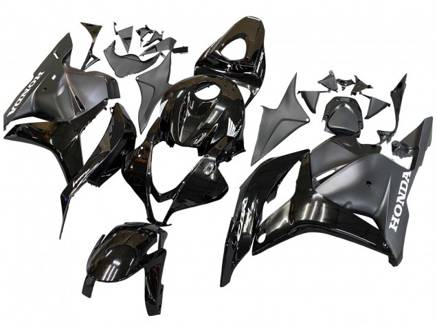 2009-2012 Honda CBR600RR Motorcycle Fairings - Glossy Black Matte Black