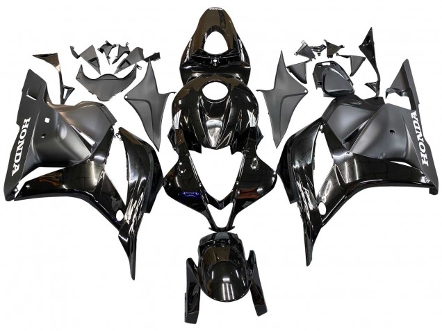 2009-2012 Honda CBR600RR Motorcycle Fairings - Glossy Black Matte Black