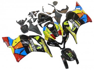 Affordable 2009-2012 Honda CBR600RR Motorcycle Fairings - Black Multicolor MoviStar