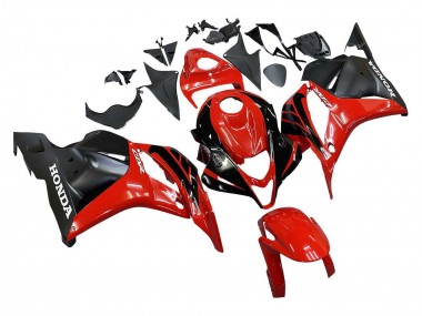 Affordable 2009-2012 Honda CBR600RR Motorcycle Fairings - Red Glossy Black Matte Black Stripe