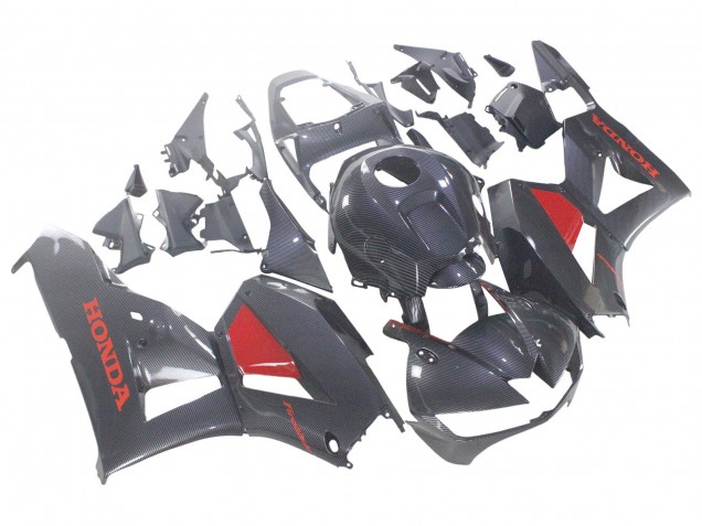 2013-2023 Honda CBR600RR Motorcycle Fairings - Black Carbon Fiber Red