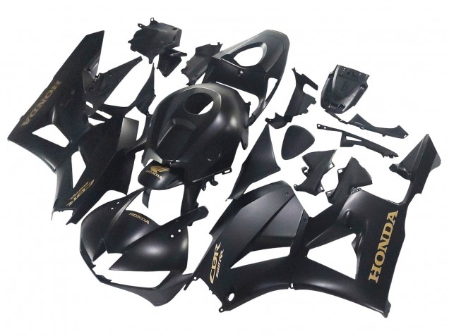 2013-2023 Honda CBR600RR Motorcycle Fairings - Matte Black Gold Decals