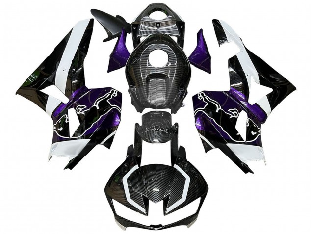 2013-2023 Honda CBR600RR Motorcycle Fairings - Black Carbon Fiber White Purple Red Bull