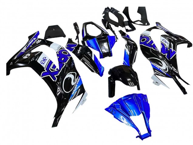 2011-2015 Kawasaki ZX10R Motorcycle Fairings - Blue White Glossy Black