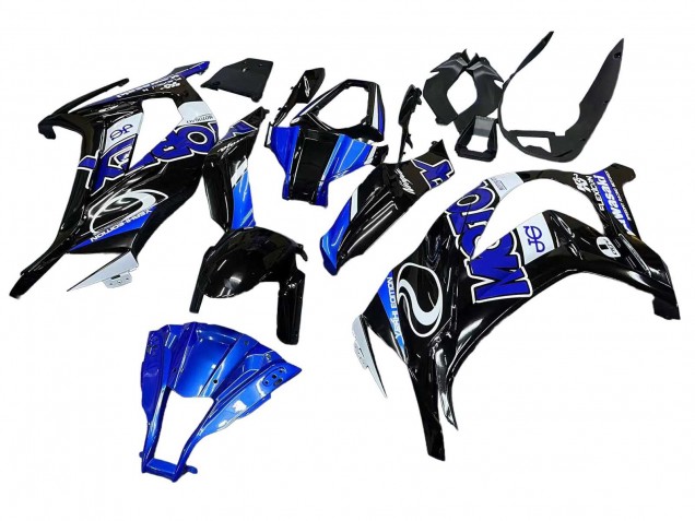 2011-2015 Kawasaki ZX10R Motorcycle Fairings - Blue White Glossy Black