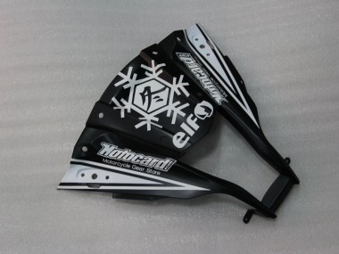 Affordable 2011-2015 Kawasaki ZX10R Motorcycle Fairings - Glossy Black White Elf Snow Decal