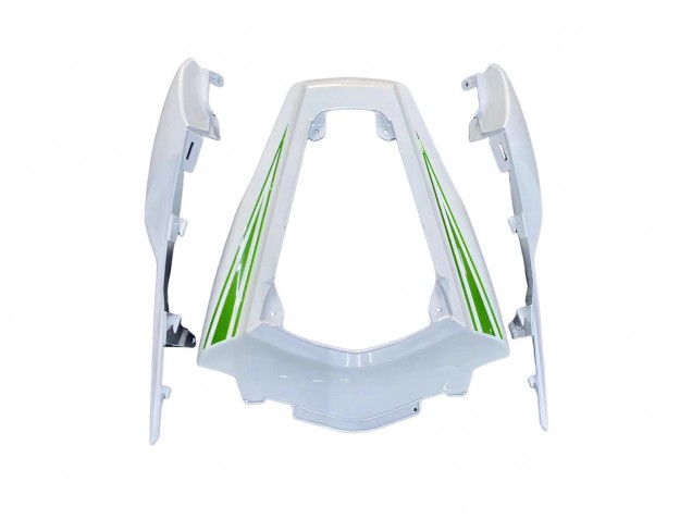 2011-2015 Kawasaki ZX10R Motorcycle Fairings - White Green Stripe Black Ninja