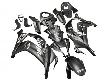 Affordable 2011-2015 Kawasaki ZX10R Motorcycle Fairings - Matte Black Green Elf