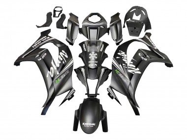 Affordable 2011-2015 Kawasaki ZX10R Motorcycle Fairings - Matte Black Green Elf
