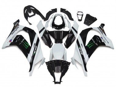 Affordable 2011-2015 Kawasaki ZX10R Motorcycle Fairings - White Glossy Black Green Monster