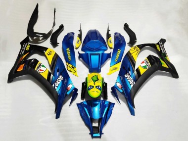 Affordable 2011-2015 Kawasaki ZX10R Motorcycle Fairings - Blue Yellow Black Shark