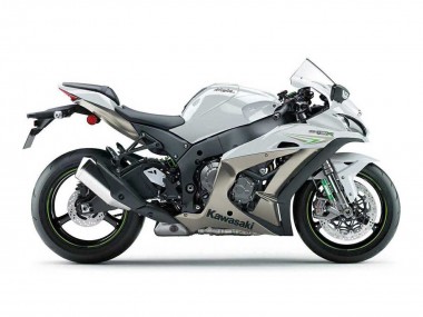 Affordable 2016-2020 Kawasaki ZX10R Motorcycle Fairings - Pearl White Green