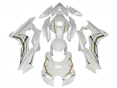 Affordable 2021-2026 Kawasaki ZX10R Motorcycle Fairings - White Gold