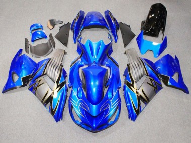 Affordable 2006-2011 Kawasaki ZX14R ZZR1400 Motorcycle Fairings - Blue Grey
