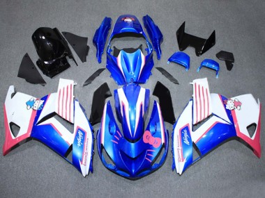 Affordable 2006-2011 Kawasaki ZX14R ZZR1400 Motorcycle Fairings - Blue White Pink