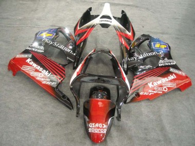 Affordable 2000-2002 Kawasaki ZX6R Motorcycle Fairings - White Red Black PlayStation 2