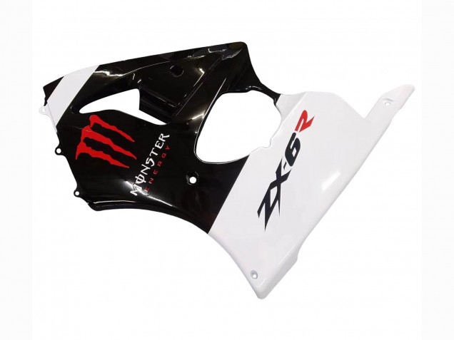 2000-2002 Kawasaki ZX6R Motorcycle Fairings - White Black Red Monster