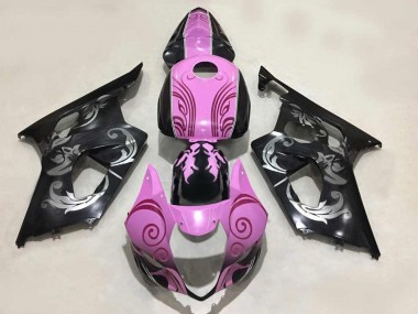 Affordable 2003-2004 Suzuki GSXR 1000 Motorcycle Fairings - Black Pink