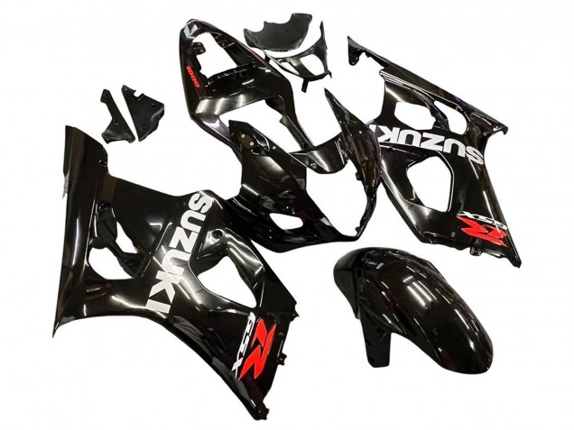 2003-2004 Suzuki GSXR 1000 Motorcycle Fairings - Glossy Black White Red Decals