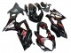 2007-2008 Suzuki GSXR 1000 Motorcycle Fairings - Black Red Flame