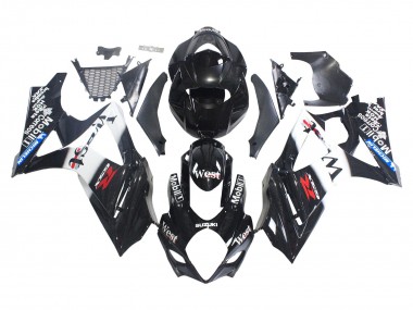 Affordable 2007-2008 Suzuki GSXR 1000 Motorcycle Fairings - Glossy Black White West