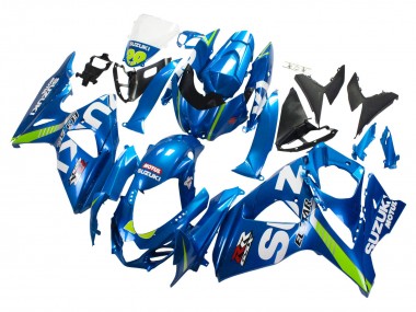 Affordable 2009-2016 Suzuki GSXR 1000 Motorcycle Fairings - Light Blue Green Motul 29 Ecstar