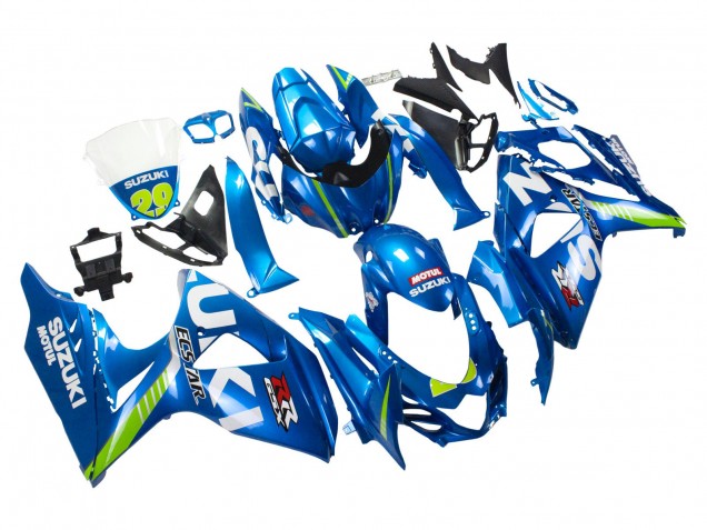2009-2016 Suzuki GSXR 1000 Motorcycle Fairings - Light Blue Green Motul 29 Ecstar