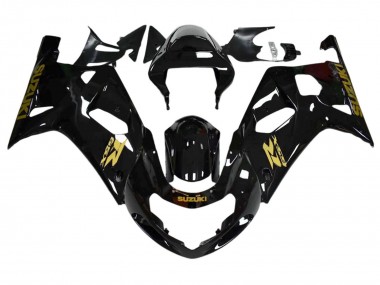 Affordable 2001-2003 Suzuki GSXR 600 / GSXR 750 Motorcycle Fairings - Glossy Black Gold Decal