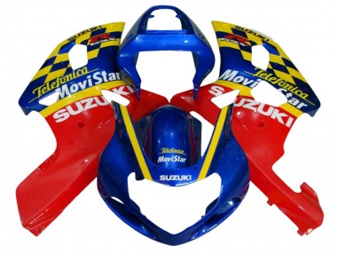 Affordable 2001-2003 Suzuki GSXR 600 / GSXR 750 Motorcycle Fairings - Blue Red Yellow