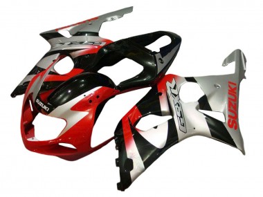 Affordable 2001-2003 Suzuki GSXR 600 / GSXR 750 Motorcycle Fairing Kits - Silver Red Glossy Black