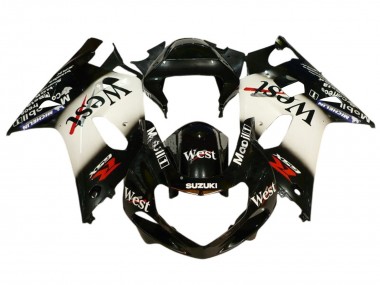 Affordable 2001-2003 Suzuki GSXR 600 / GSXR 750 Motorcycle Fairings - Glossy Black White West Red