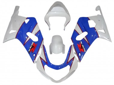 Affordable 2001-2003 Suzuki GSXR 600 / GSXR 750 Motorcycle Fairings - White Blue Red