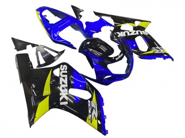Affordable 2001-2003 Suzuki GSXR 600 / GSXR 750 Motorcycle Fairings - Blue Yellow Glossy Black
