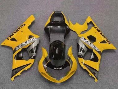 Affordable 2001-2003 Suzuki GSXR 600 / GSXR 750 Motorcycle Fairing - Yellow Grey Glossy Black