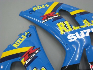 Affordable 2001-2003 Suzuki GSXR 600 / GSXR 750 Motorcycle Fairings - Blue Yellow Black Motul Rizla