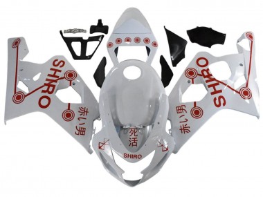 Affordable 2001-2003 Suzuki GSXR 600 / GSXR 750 Motorcycle Fairings - White Red Shiro