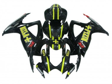Affordable 2006-2007 Suzuki GSXR 600 / GSXR 750 Motorcycle Fairings - Glossy Black Yellow Rizla