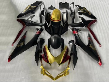 Affordable 2006-2007 Suzuki GSXR 600 / GSXR 750 Motorcycle Fairings - Gold Matte Black Red