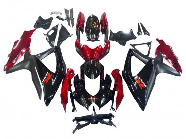 Affordable 2008-2010 Suzuki GSXR 600 / GSXR 750 Motorcycle Fairing - Red Glossy Black