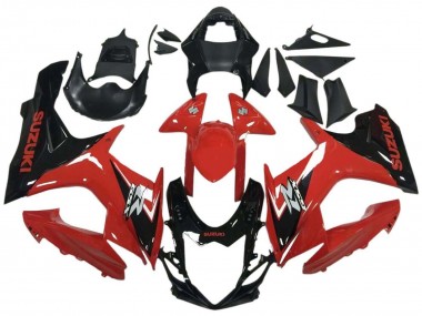 Affordable 2011-2024 Suzuki GSXR 600 / GSXR 750 Motorcycle Fairing - Red Glossy Black