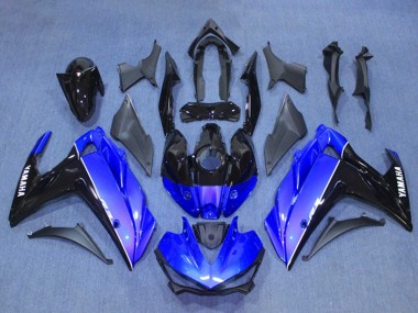 Affordable 2015-2018 Yamaha YZF R3/R25 Motorcycle Fairing Kits - Blue Glossy Black