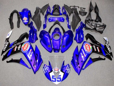 Affordable 2015-2018 Yamaha YZF R3/R25 Motorcycle Fairings - Blue White Black ENEOS 55
