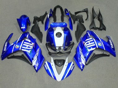 Affordable 2015-2018 Yamaha YZF R3/R25 Motorcycle Fairings - Blue White Fiat