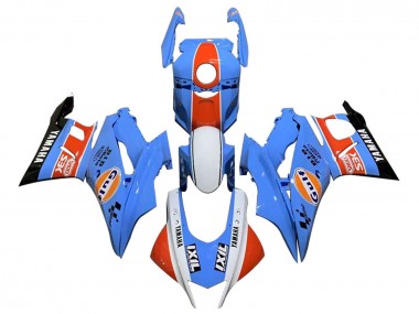 Affordable 2019-2021 Yamaha YZF R3/R25 Motorcycle Fairings - Blue White Orange Black Gulf
